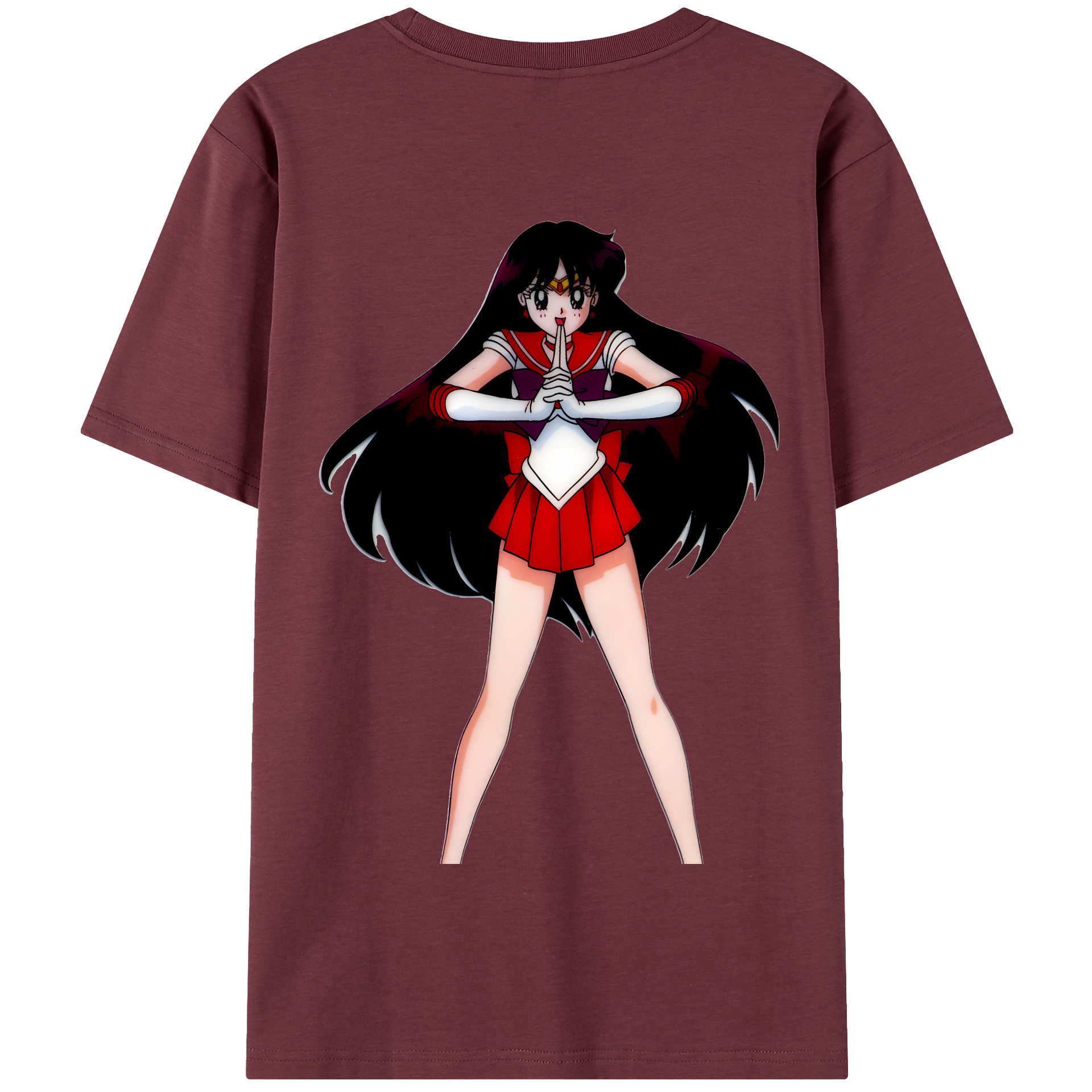 （画像用） 美少女戦士セーラームーン 火野レイ ひの レイ Sailor Moon Hino Rei （セーラーマーズ,Sailor Mars） 綿100％半袖Tシャツ（背面プリント）
